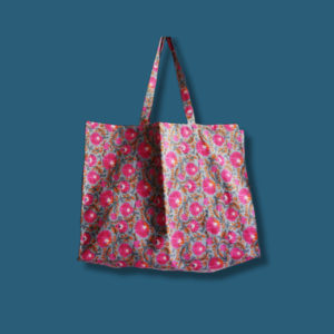 Leichte Tasche Biobaumwolle Blumenmuster Pink