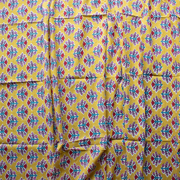 Schal Baumwolle Gelb mit Streublumendruck
