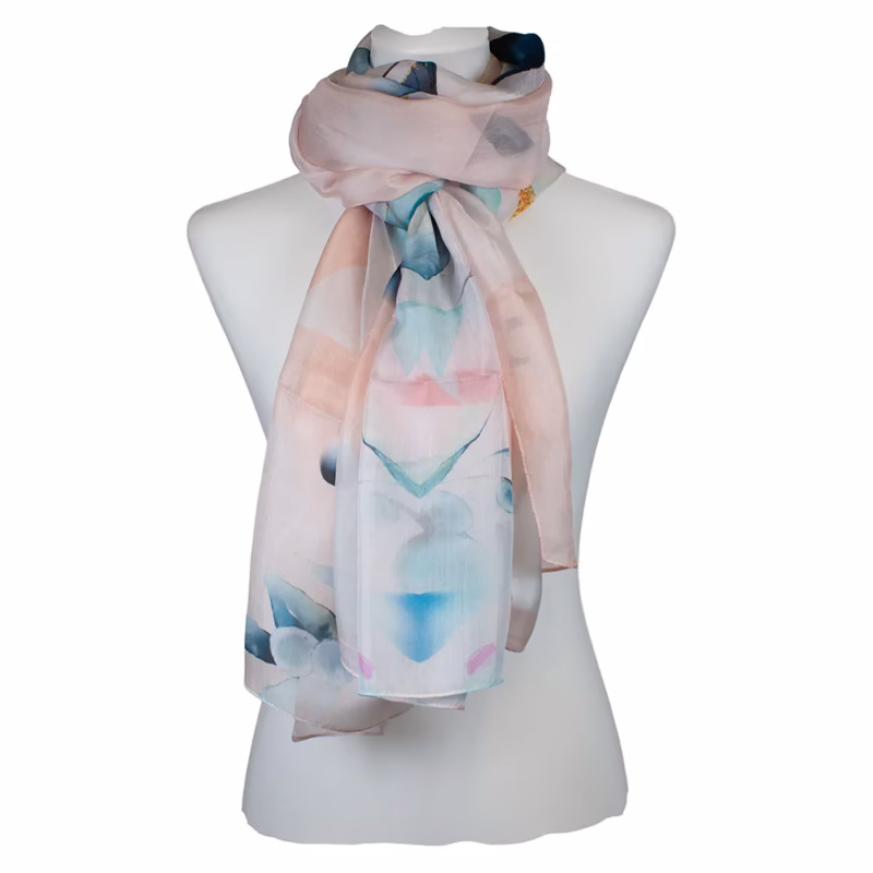 Schal von Ahmaddy 1005 Seide Rose mit floralem Muster.