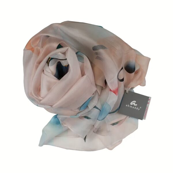 Schal von Ahmaddy 1005 Seide Rose mit floralem Muster.