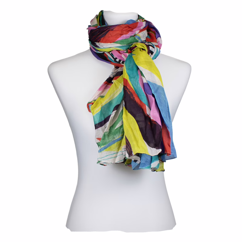 Schal 100 % Baumwolle - fröhlich und sportlicher Farbmix | Sarah und Sally