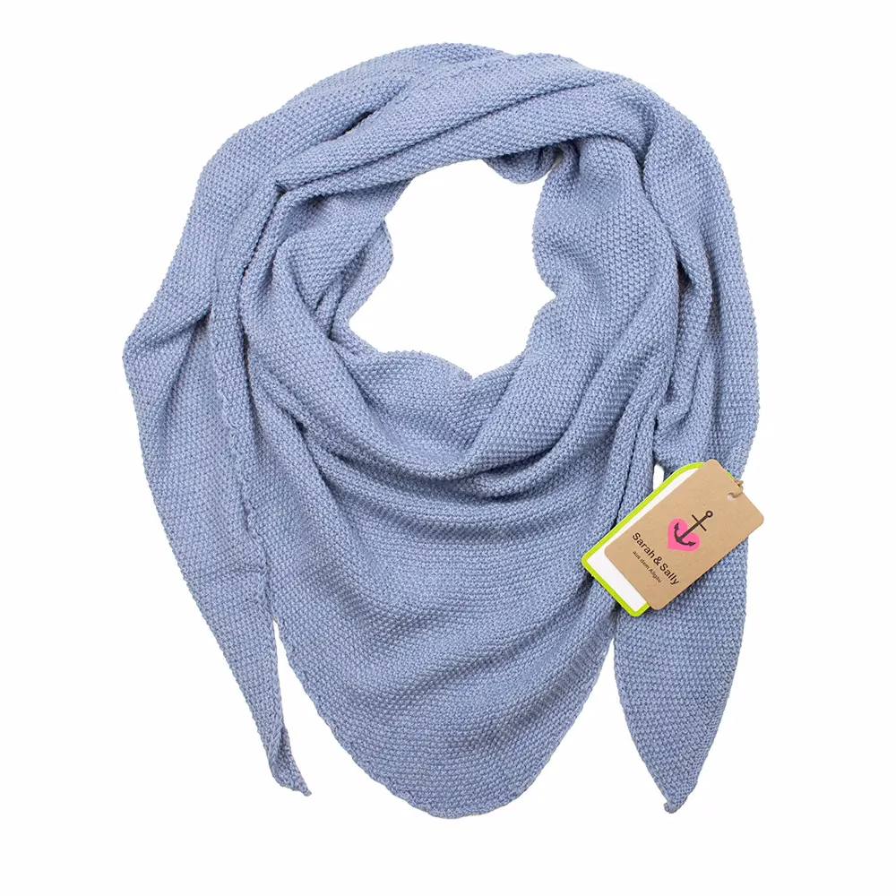 Dreieckstuch 100 % Biobaumwolle Perloptik Taubenblau | Sarah und Sally