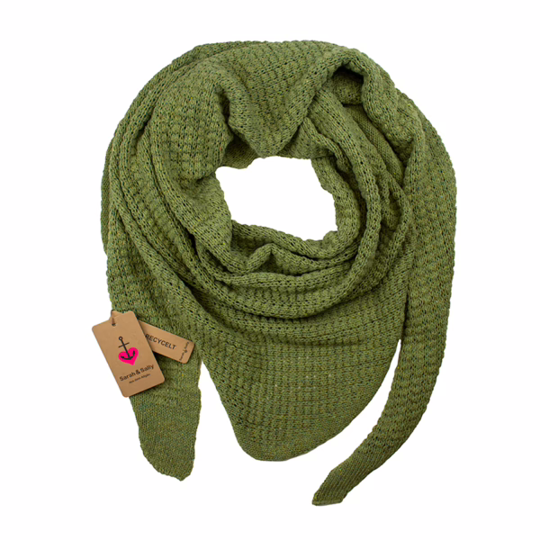 Dreieckstuch Recyceltes Denim Filetstrick Meliert | Sarah und Sally