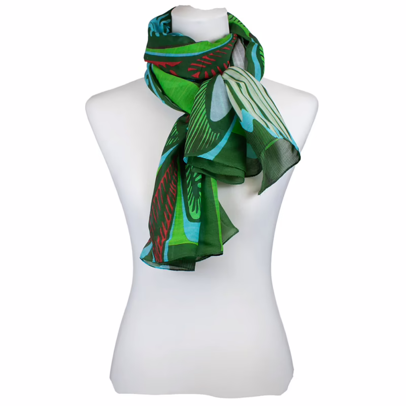 Schal Baumwolle mit Seide - Saftig grüne Natur | Salto