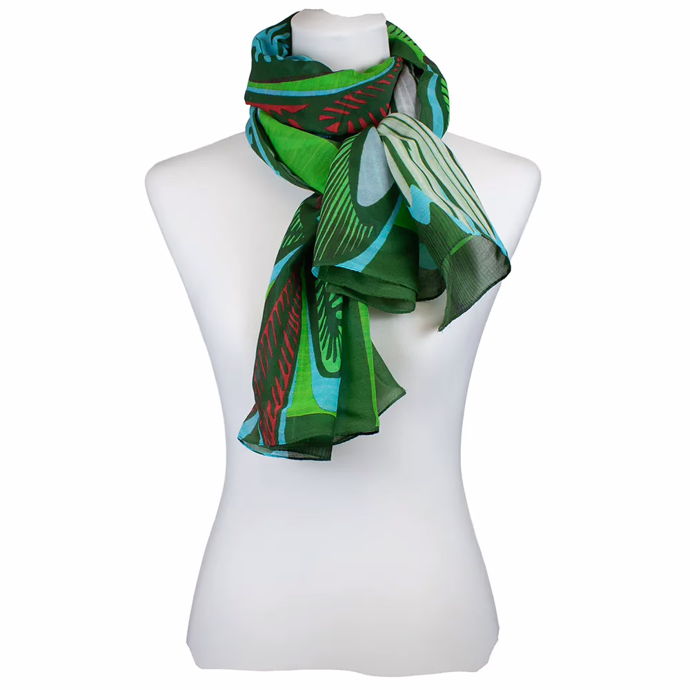 Schal Baumwolle mit Seide - Saftig grüne Natur | Salto