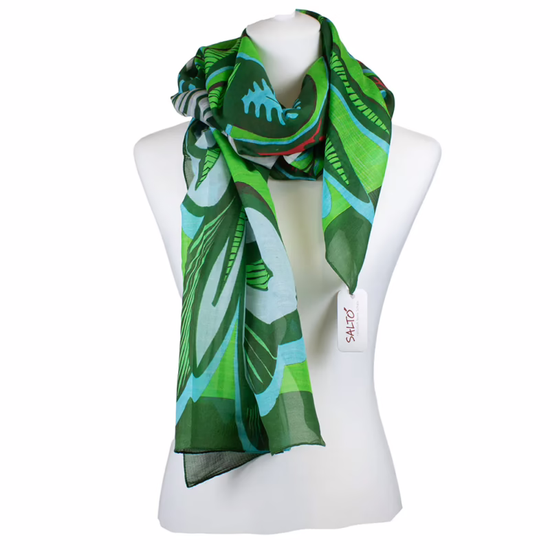 Schal Baumwolle mit Seide - Saftig grüne Natur | Salto