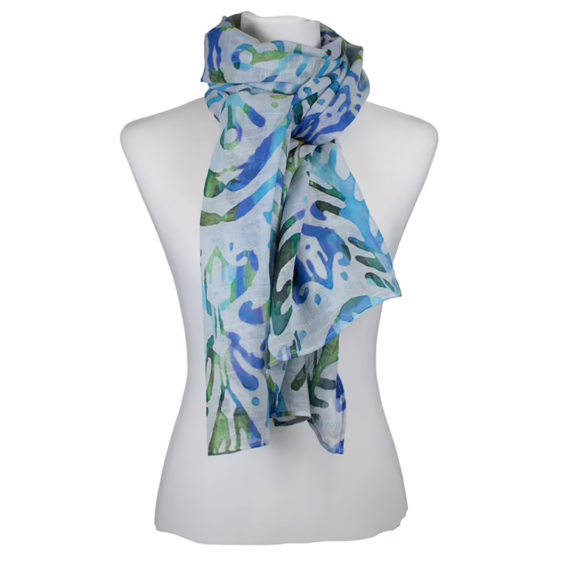 Schal 100 % Baumwolle - Zartblau | Salto