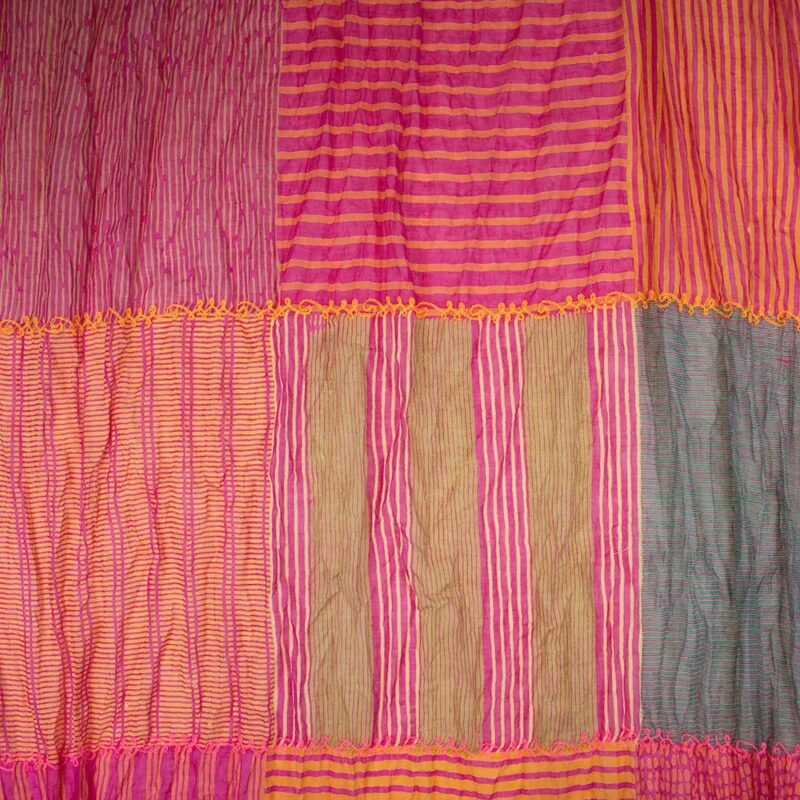 Sarah und Sally | Schal 100 % Baumwolle - Mustermix Fuchsia, Orange, Gelb – Bild 3