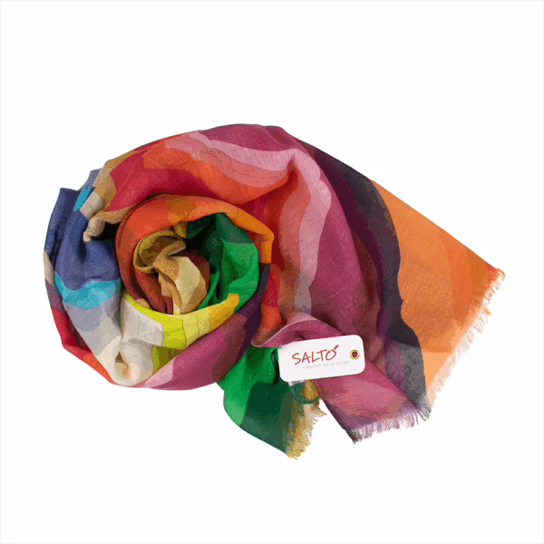 Schal Baumwolle mit Leinen - Retro bunt | Salto