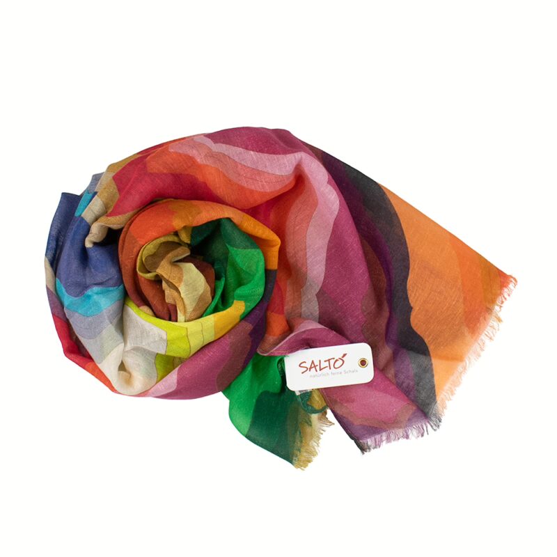 Schal Baumwolle mit Leinen - Retro bunt | Salto