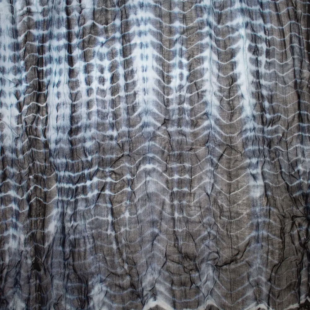 Schal 100% Wolle Batik Schwarz