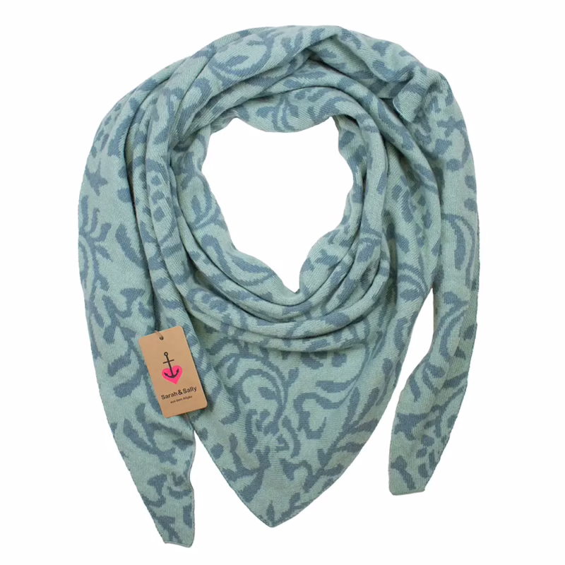 Sally in Türkis mit Jacquard-Muster, beidseitig tragbar
