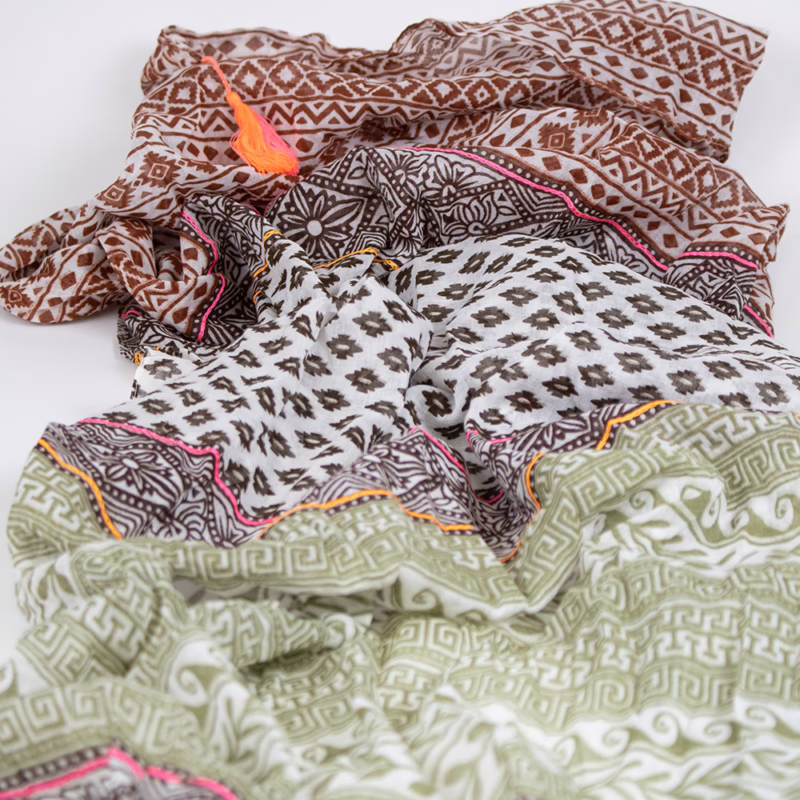 Detailaufnahme des Musters – Sarah & Sally Baumwollschal