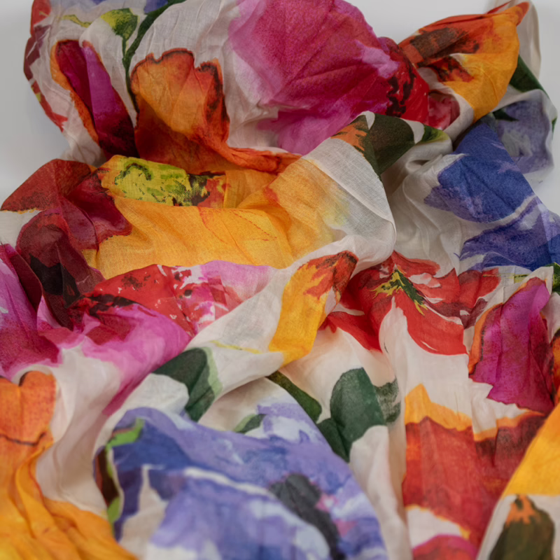 Detailaufnahme des Musters – Sarah & Sally Baumwollschal Bunt