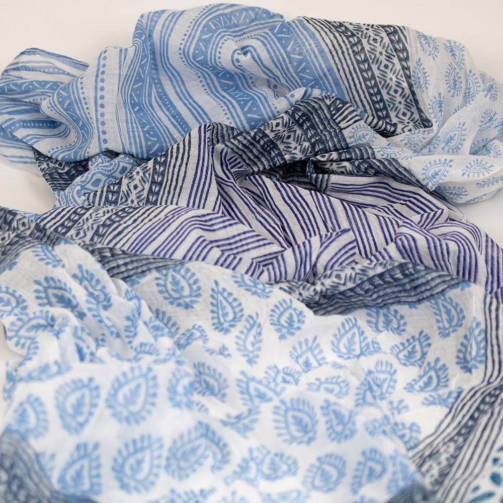 Detailaufnahme des Musters – Sarah & Sally Baumwollschal