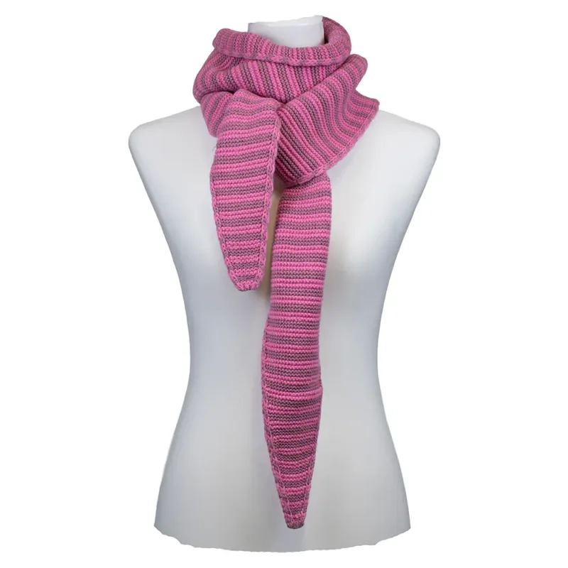 Sarah und Sally | Schal Dusty Rosa gestreift kraus gestrickt