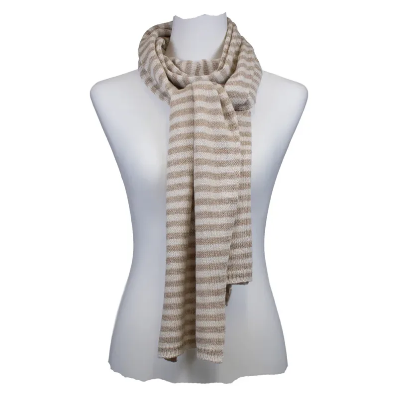 Sarah und Sally | Langer Schal mit Streifen, Braun - Beige
