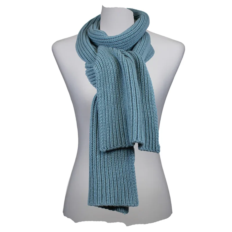 Wolle, Mix, Strickschal gerippt, hell Blau, Sarah und Sally.