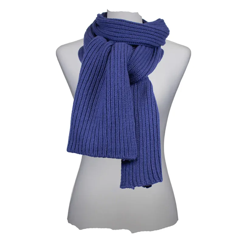 Wolle, Mix, Strickschal gerippt, Royalblau, Sarah und Sally.