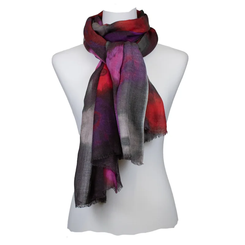 Salto | Schal Mimmi – Merinowolle mit Seidenanteil, Pink - Aubergine