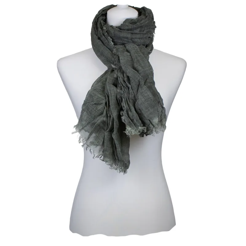 Sarah und Sally | Wollschal in Olive – 100% Wolle